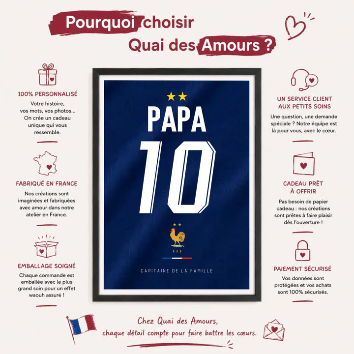 Affiche Personnalisé - Maillot de foot Papa et son fils