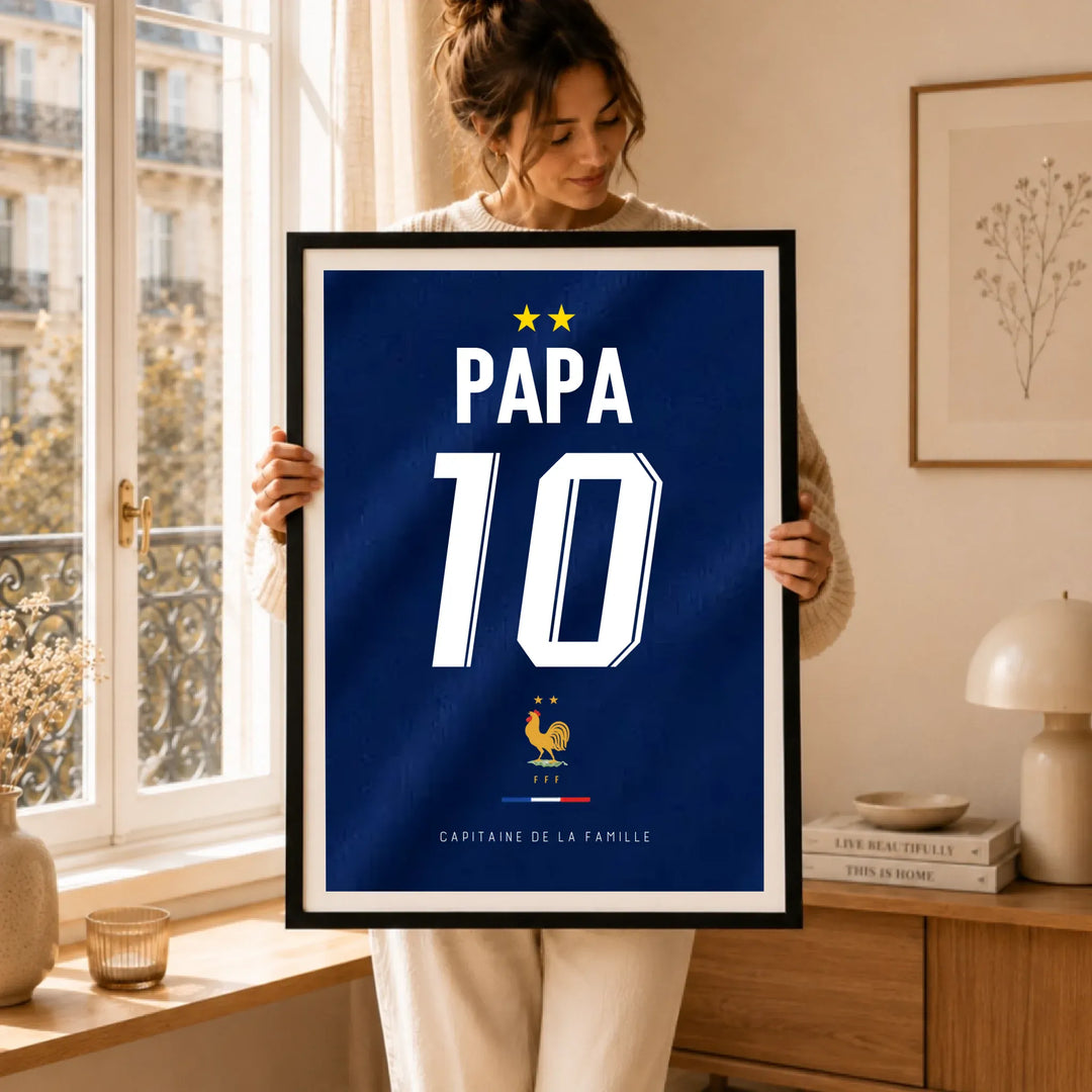 Affiche Personnalisé - Maillot de foot Papa et son fils