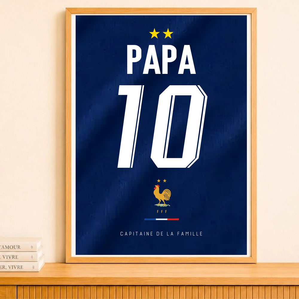 Affiche Personnalisé - Maillot de foot Papa et son fils