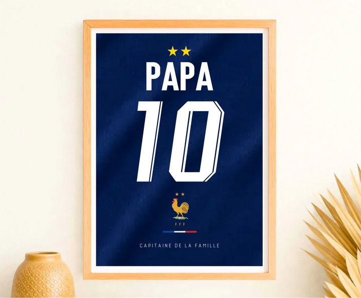 Affiche Personnalisé - Maillot de foot Papa et son fils