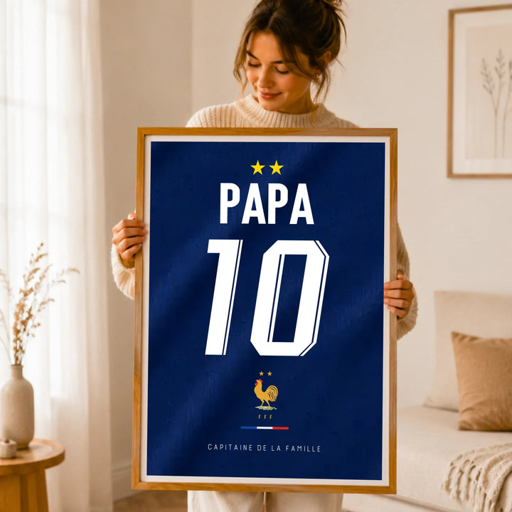 Affiche Personnalisé - Maillot de foot Papa et son fils