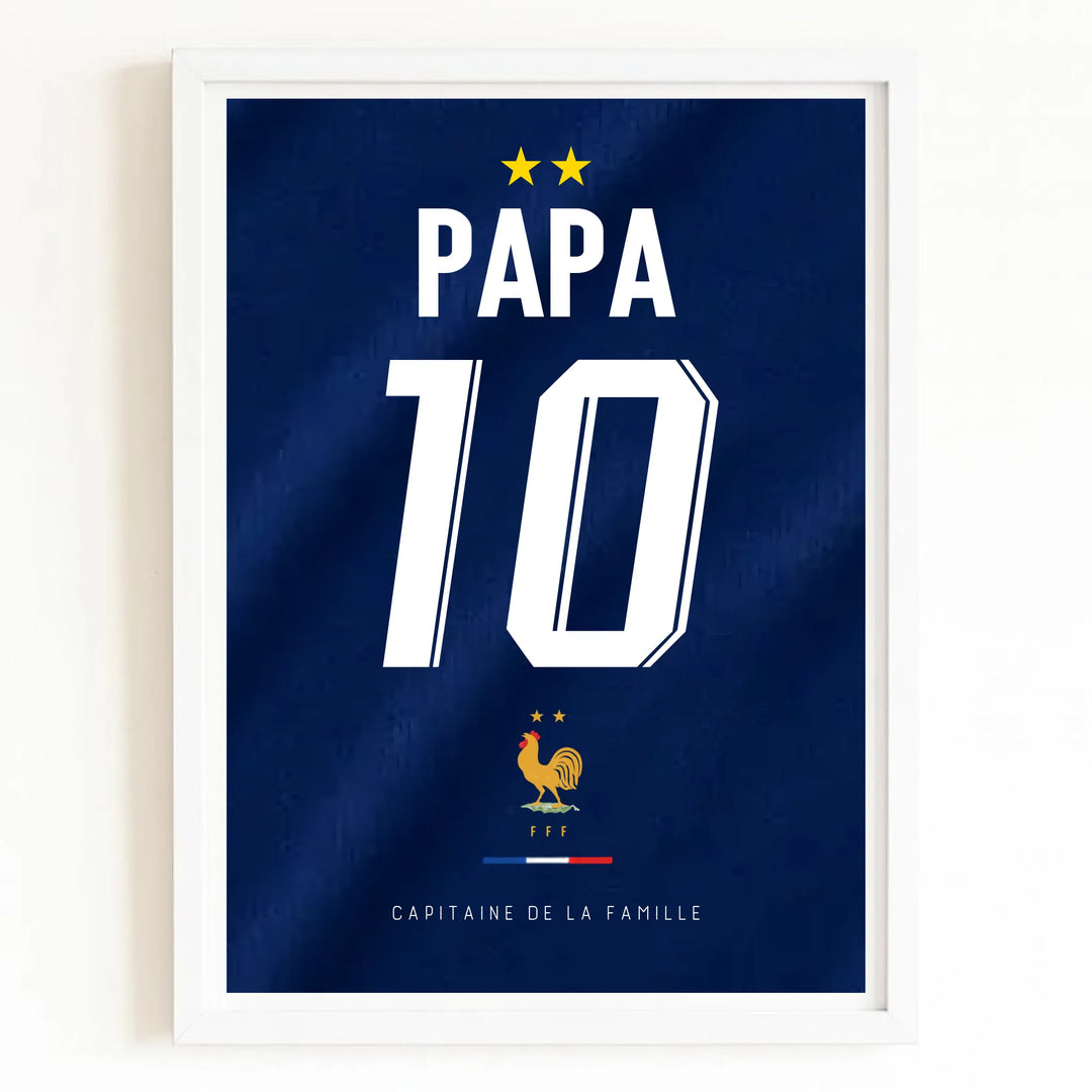 Affiche Personnalisé - Maillot de foot Papa et son fils Bois Blanc / A4 21x29.7 cm
