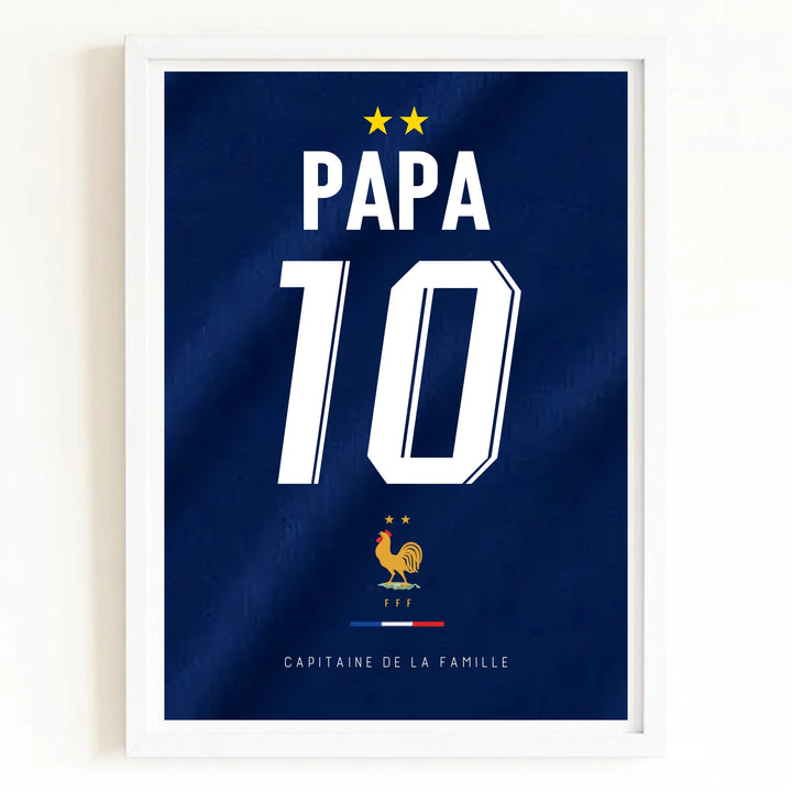 Affiche Personnalisé - Maillot de foot Papa et son fils Bois Blanc / A4 21x29.7 cm