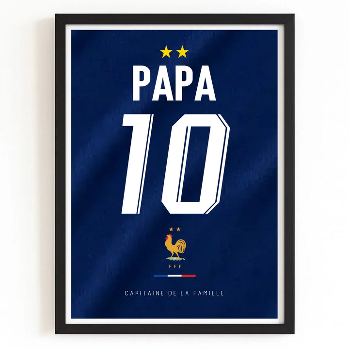 Affiche Personnalisé - Maillot de foot Papa et son fils Bois Noir / A4 21x29.7 cm