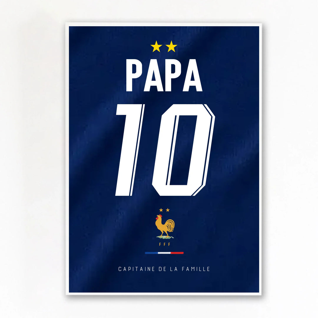 Affiche Personnalisé - Maillot de foot Papa et son fils Poster sans cadre / A4 21x29.7 cm