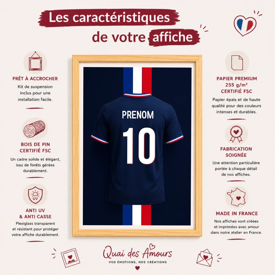 Affiche Personnalisé - Maillot de France