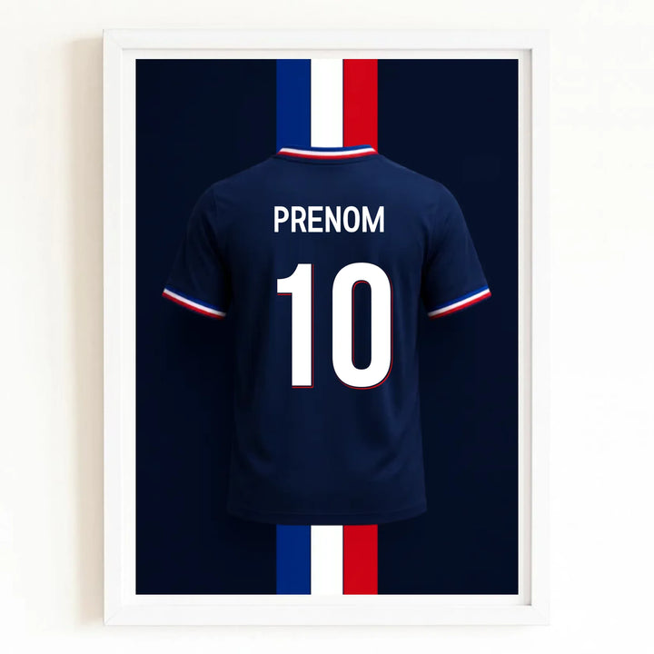 Affiche Personnalisé - Maillot de France Affiche Portrait / Bois Blanc / A4 21x29.7 cm