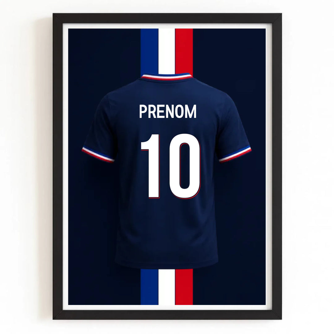 Affiche Personnalisé - Maillot de France Affiche Portrait / Bois Noir / A4 21x29.7 cm