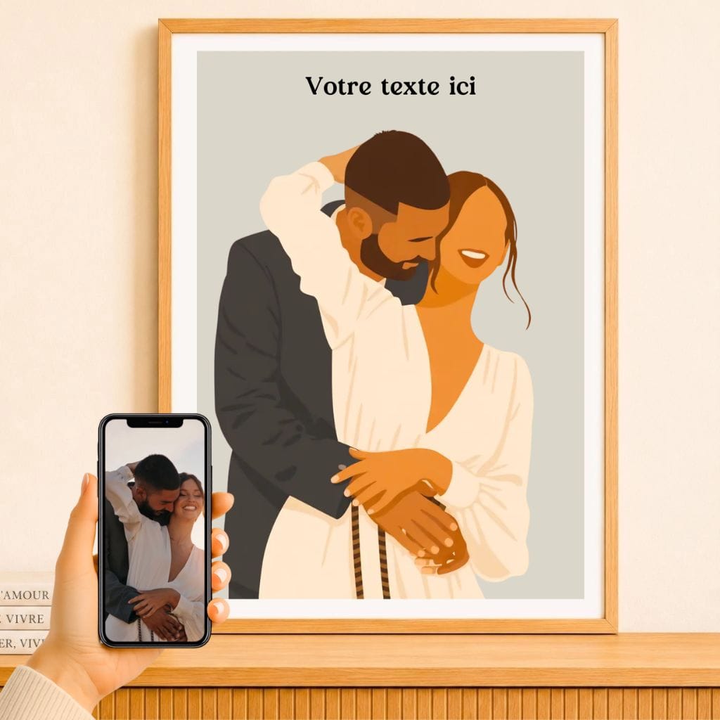 Affiche Personnalisée - Couple dessin