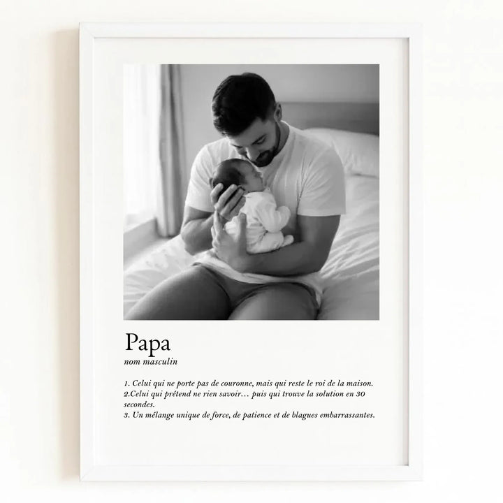 Affiche Définition Papa Affiche Portrait / Bois Blanc / A4 21x29.7 cm