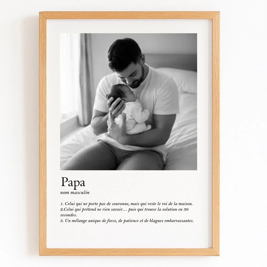 Affiche Définition Papa Affiche Portrait / Bois Naturel / A4 21x29.7 cm