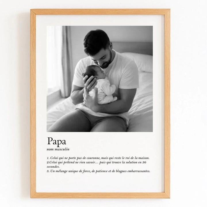 Affiche Définition Papa Affiche Portrait / Bois Naturel / A4 21x29.7 cm