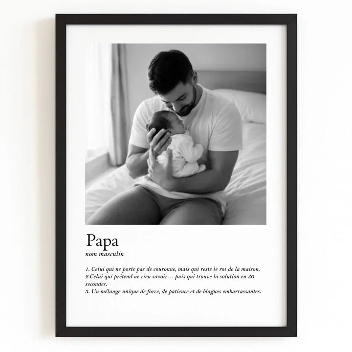 Affiche Définition Papa Affiche Portrait / Bois Noir / A4 21x29.7 cm