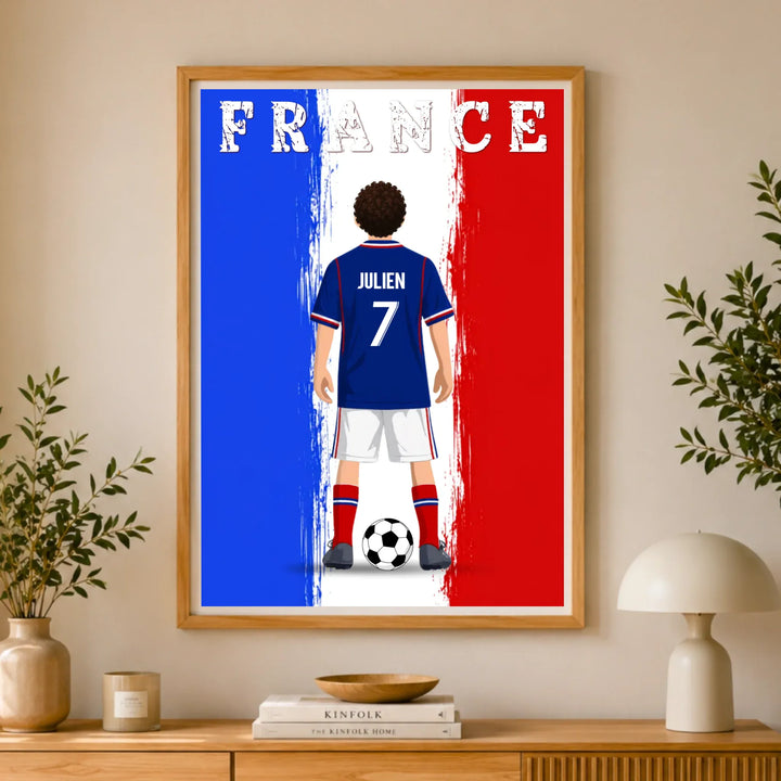 Affiche Personnalisée - Enfant maillot de Foot France