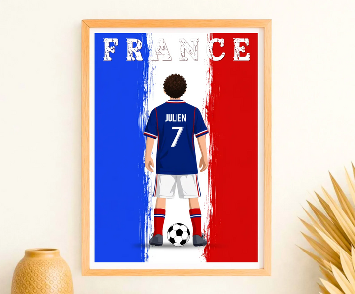 Affiche Personnalisée - Enfant maillot de Foot France