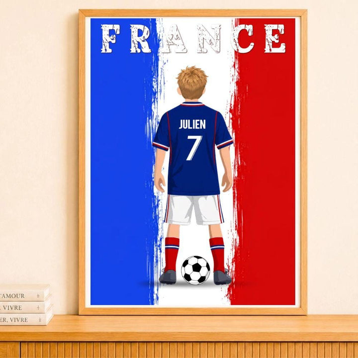 Affiche Personnalisée - Enfant maillot de Foot France