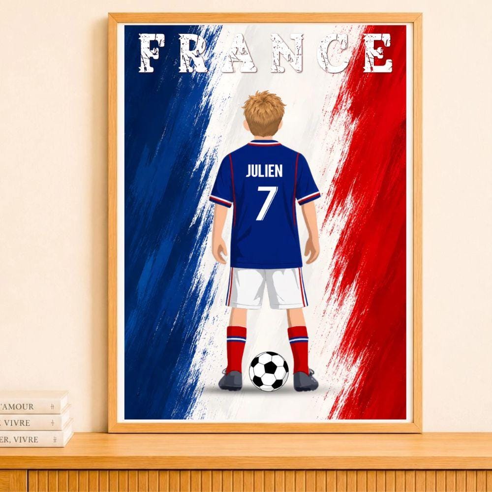 Affiche Personnalisée - Enfant maillot de Foot France