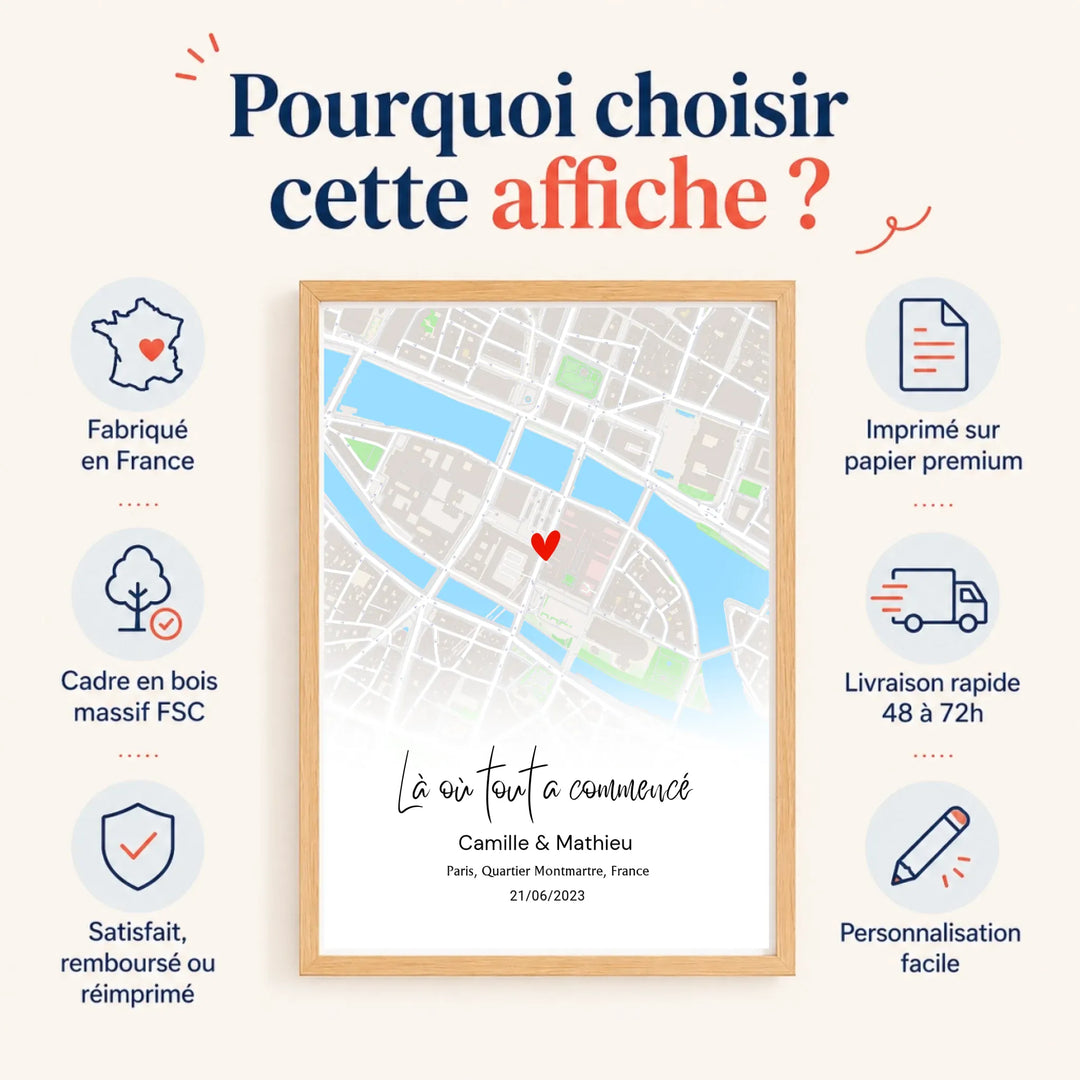Affiche personnalisée lieu de rencontre