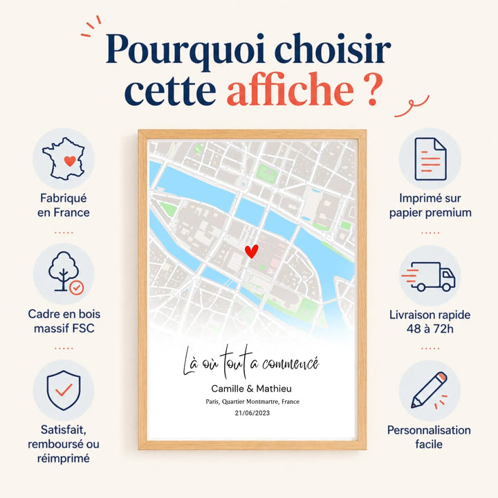 Affiche personnalisée lieu de rencontre