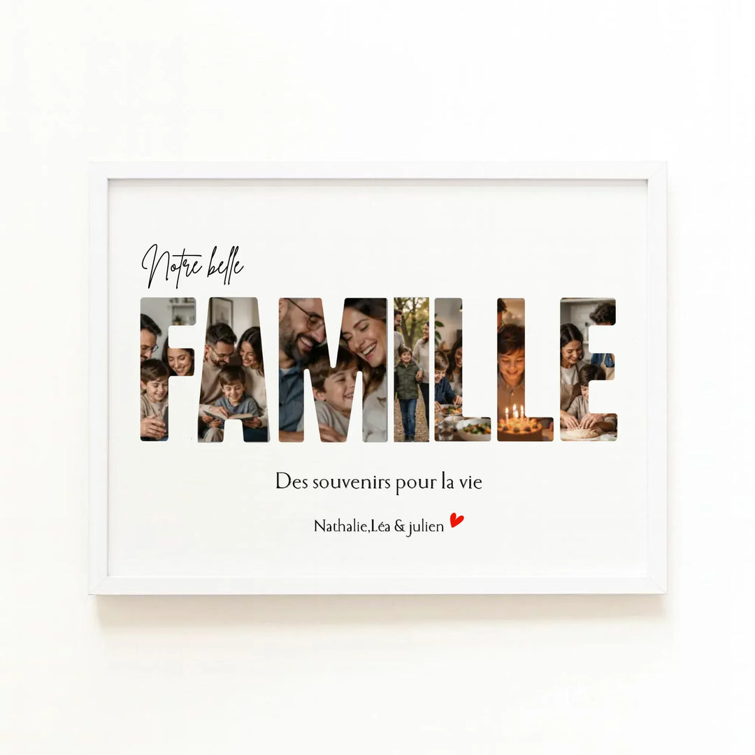 Affiche Personnalisée - Notre famille Bois Blanc / A4 21x29.7 cm