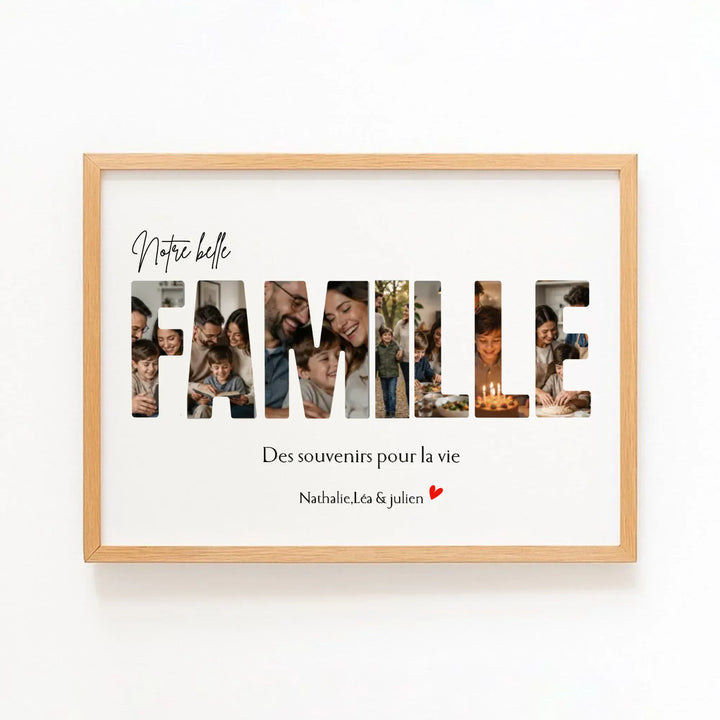 Affiche Personnalisée - Notre famille Bois Naturel / A4 21x29.7 cm