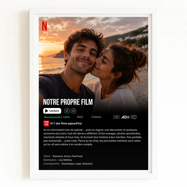 Affiche personnalisée - Notre propre film Vertical / Bois Blanc / A4 21x29.7 cm