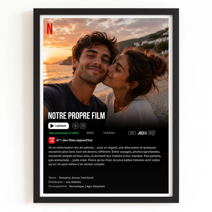 Affiche personnalisée - Notre propre film Vertical / Bois Noir / A4 21x29.7 cm