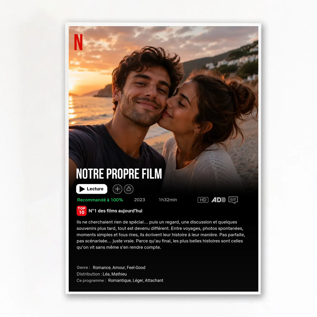 Affiche personnalisée - Notre propre film Vertical / Poster sans cadre / A4 21x29.7 cm