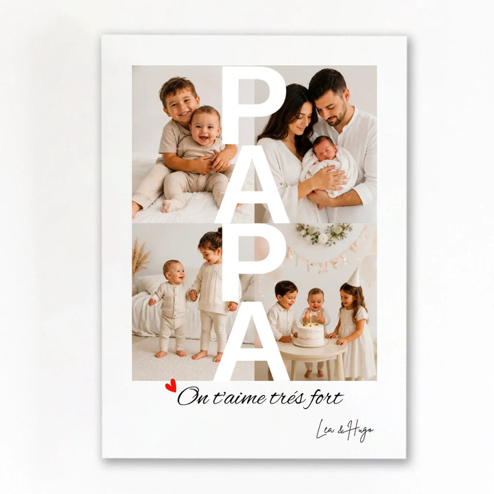 Affiche Papa Photo Affiche Portrait / Poster sans cadre / A4 21x29.7 cm