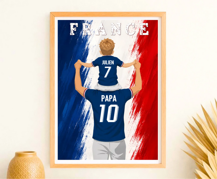 Affiche Personnalisée - Père et fils Maillot de France