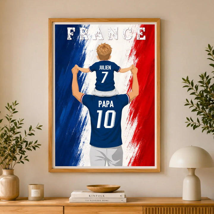 Affiche Personnalisée - Père et fils Maillot de France