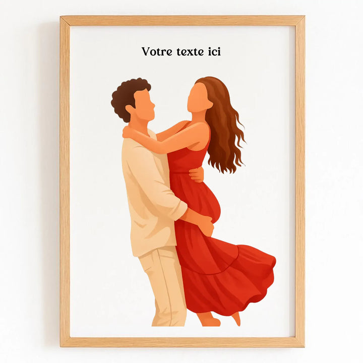 Affiche personnalisée - Photo en illustration minimaliste Bois Naturel / A4 21x29.7 cm
