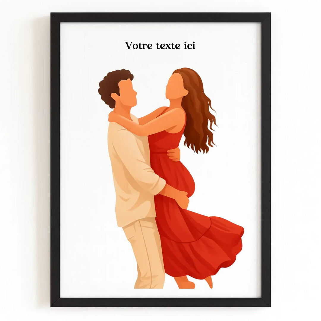 Affiche personnalisée - Photo en illustration minimaliste Bois Noir / A4 21x29.7 cm