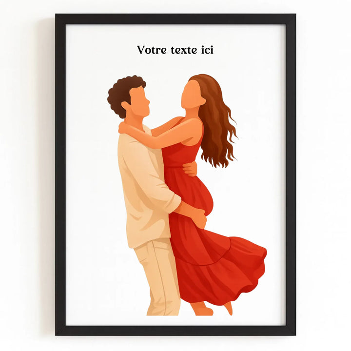 Affiche personnalisée - Photo en illustration minimaliste Bois Noir / A4 21x29.7 cm