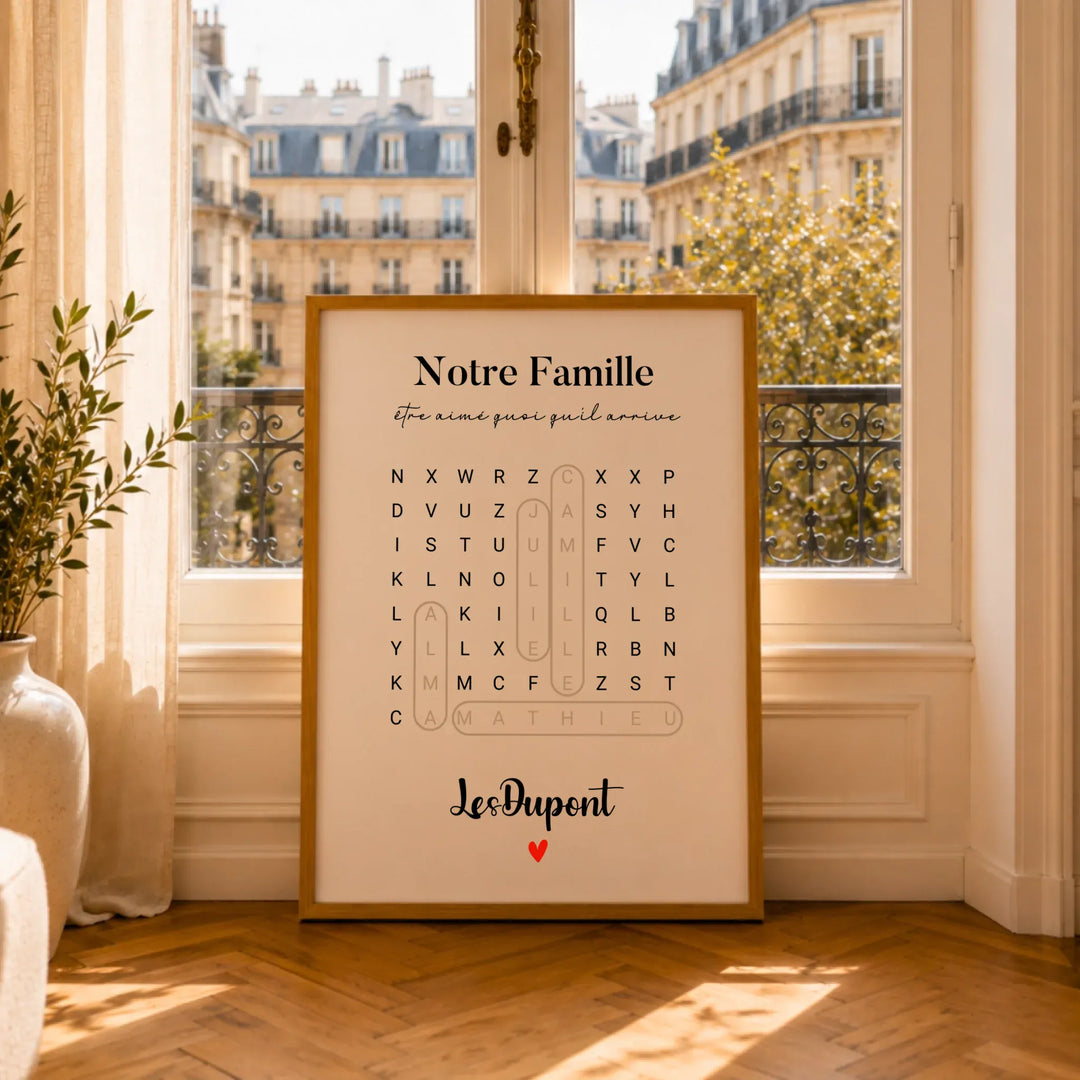 Affiche prénoms famille