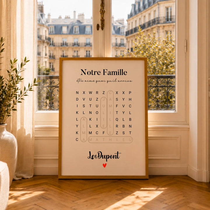 Affiche prénoms famille