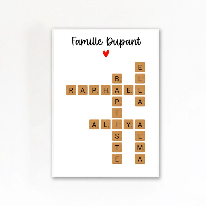 Affiche personnalisée famille prénom Affiche Portrait / Poster sans cadre / A4 21x29.7 cm