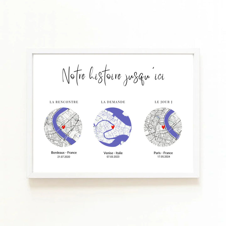 Affiche rencontre couple Affiche Horizontale / Bois Blanc / A4 21x29.7 cm