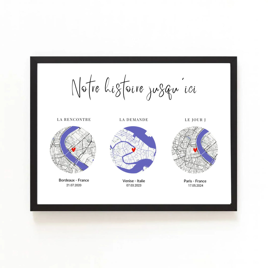 Affiche rencontre couple Affiche Horizontale / Bois Noir / A4 21x29.7 cm