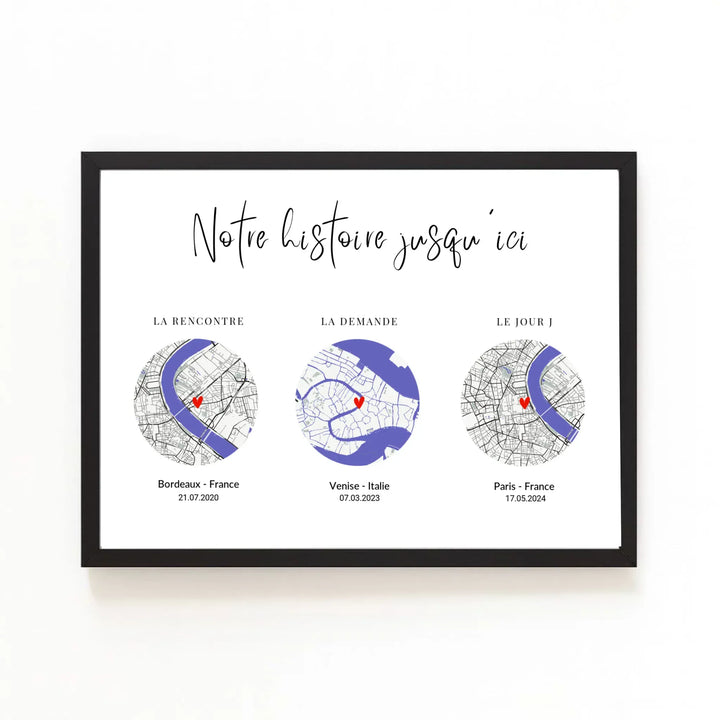 Affiche rencontre couple Affiche Horizontale / Bois Noir / A4 21x29.7 cm