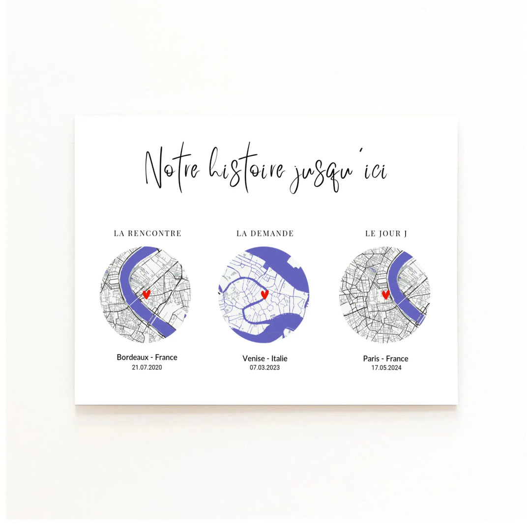 Affiche rencontre couple Affiche Horizontale / Poster sans cadre / A4 21x29.7 cm