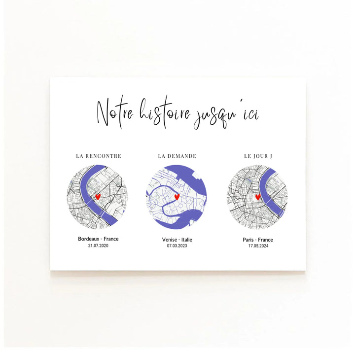 Affiche rencontre couple Affiche Horizontale / Poster sans cadre / A4 21x29.7 cm