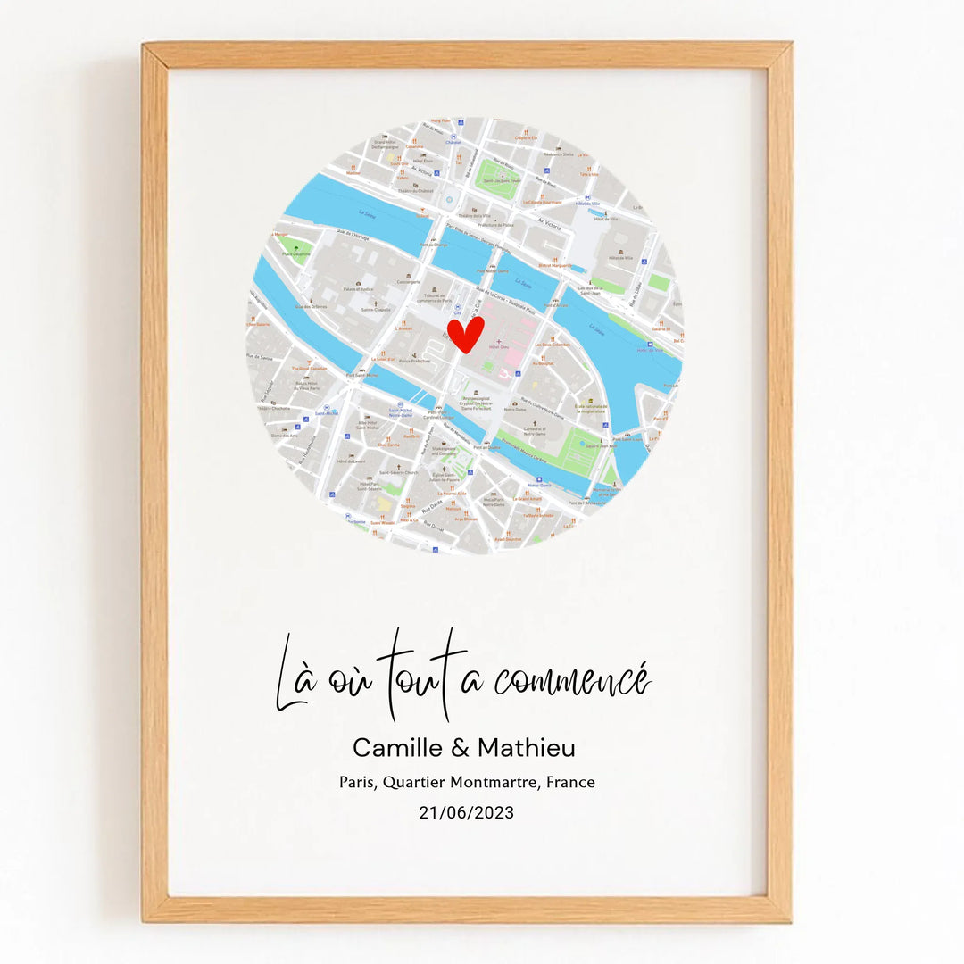 Affiche rencontre personnalisée Bois Naturel / A4 21x29.7 cm