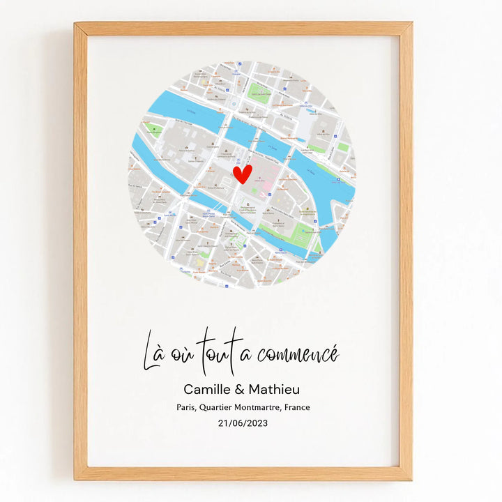 Affiche rencontre personnalisée Bois Naturel / A4 21x29.7 cm