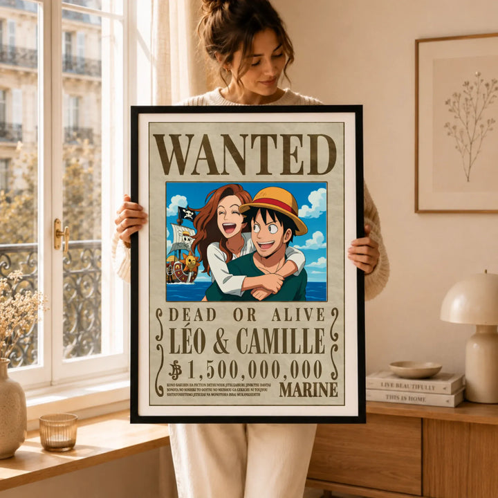 Affiche wanted One Pièce personnalisée