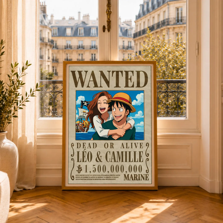 Affiche wanted One Pièce personnalisée