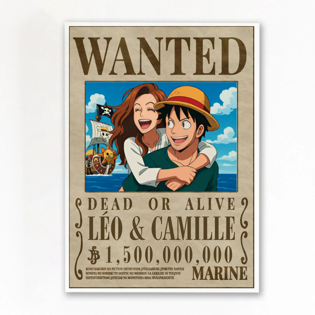 Affiche wanted One Pièce personnalisée
