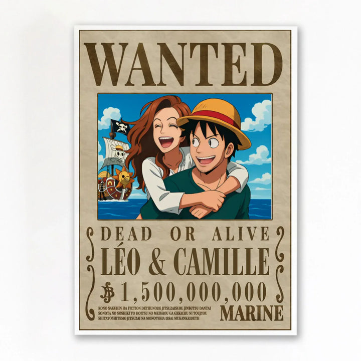 Affiche wanted One Pièce personnalisée