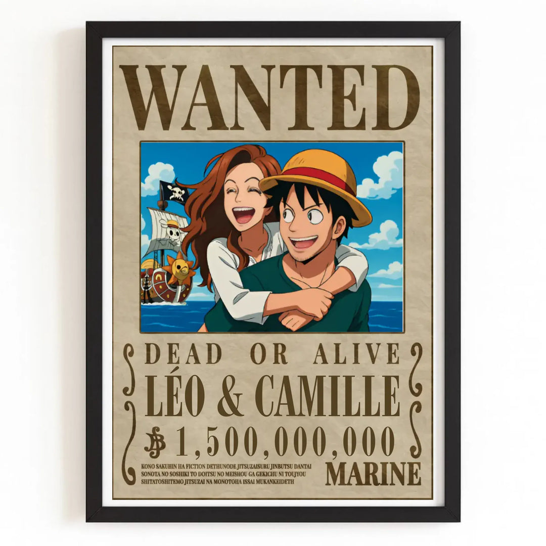 Affiche wanted One Pièce personnalisée