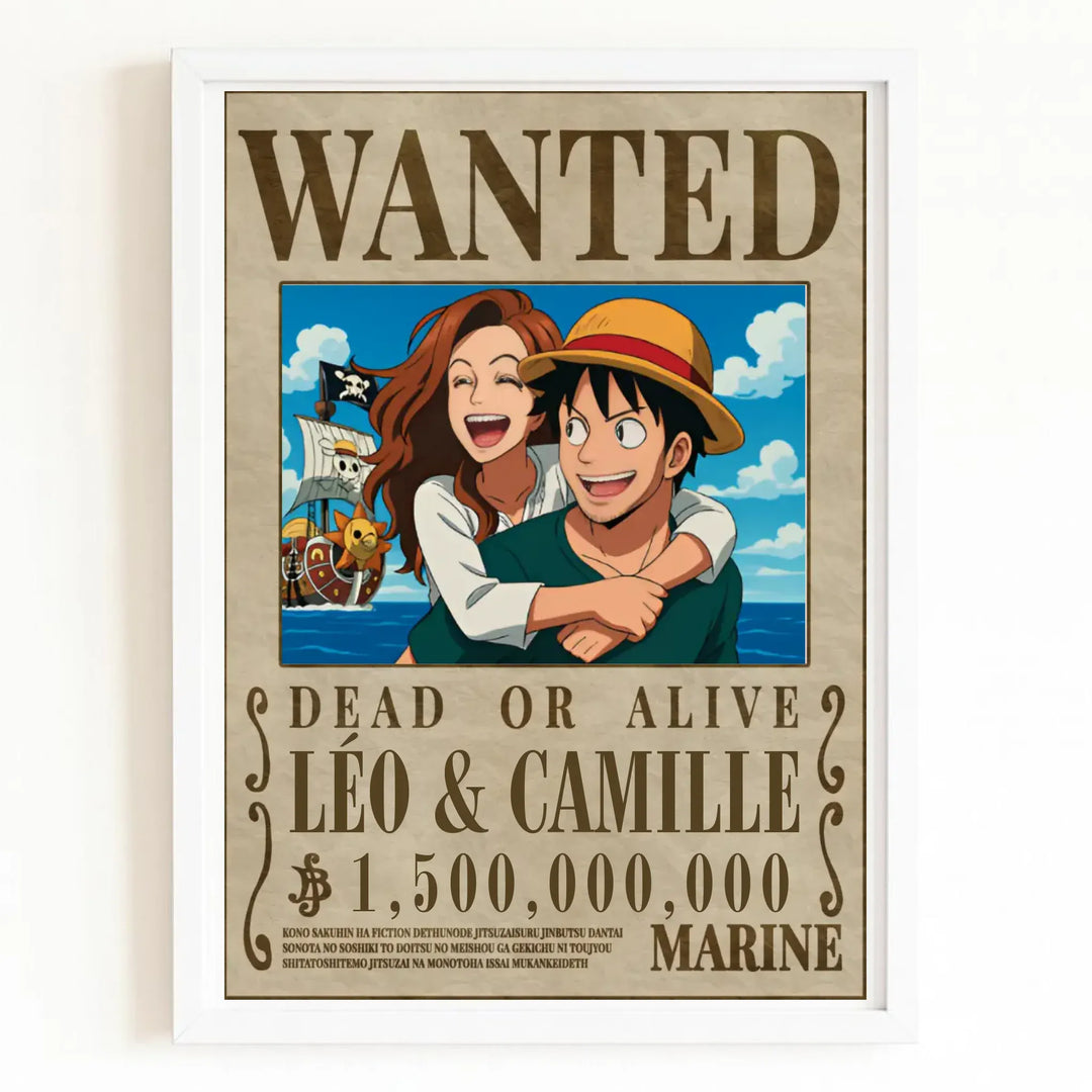 Affiche wanted One Pièce personnalisée